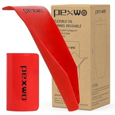 Flexible Oil Funnel Reusable, Oil Change Draining Tool Spill-Free-Red