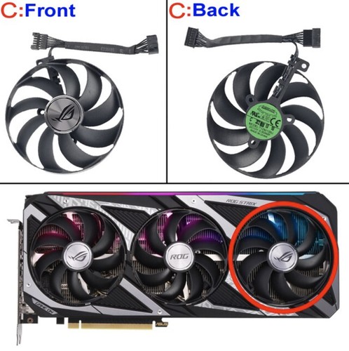 Asus RTX 3060 3050 ROG STRIX GPU Graphics Card Fan Replacement Set - Picture 7 of 7
