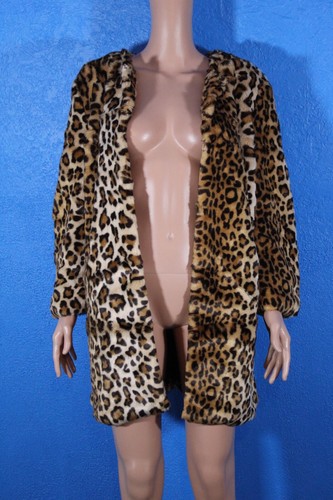 SAKS FIFTH AVENUE Damen M/L LEOPARDENJACKE gefüttert Kunstfell neu mit Etikett im Wert von 295 $! - Bild 2 von 7