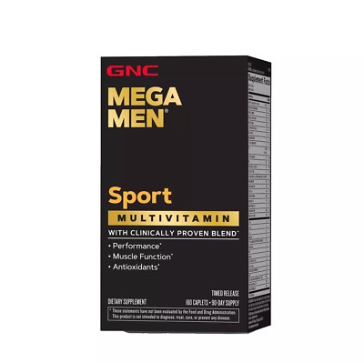 GNC Mega Men Sport Multivitamin - Performance & Muscle Support - 180 Capsules
