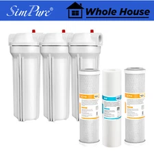3-Stage 10 Inch Whole House Water Filter Housing Filtration System 10" x 2.5"