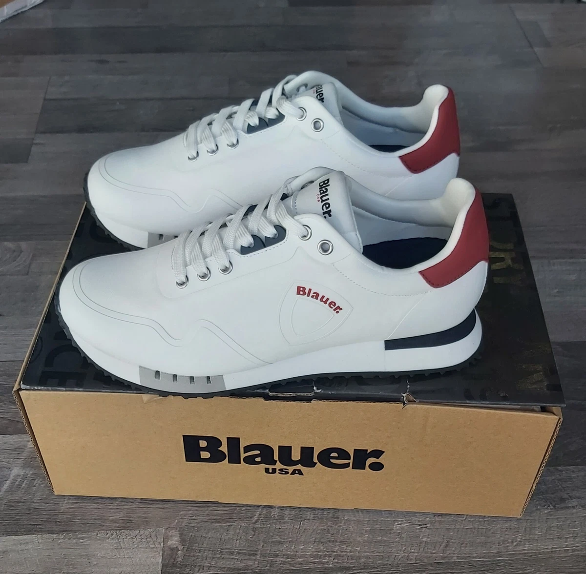Blauer Sneaker Uomo Quartz In Pelle Scamosciata E Nylon – Blu Navy/Rosso – Modello S2QUARTZ01, Taglia 41