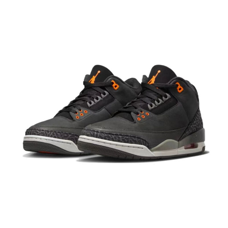 Nike Air Jordan 3 Retro Fear Pack Grey Orange Men's Shoes CT8532