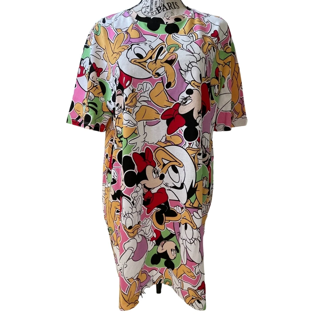 ZARA DISNEY NWT M Mickey Mouse Minnie Pluto Donald T Shirt Dress