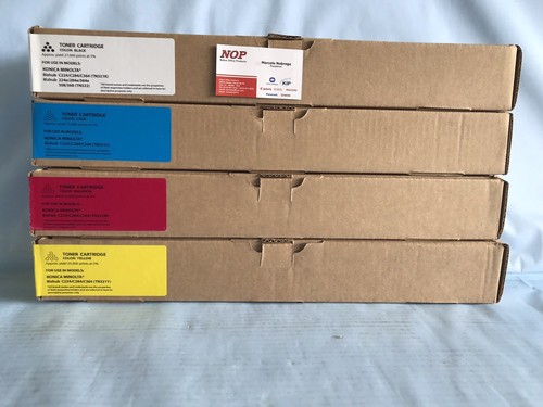 4 Toner Konica TN-321K TN-321C TN-321M TN-321Y C224 C284 C364 C284E TN321 - Zdjęcie 1 z 11