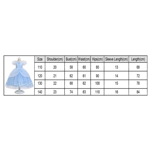 Kid Girl Cinderella Princess Fancy Dress Up Birthday Party Cosplay Costume Gown - Picture 2 of 14