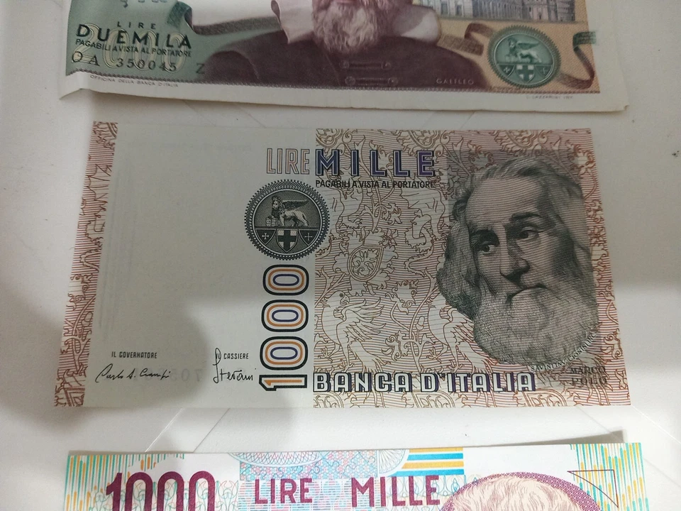 Lotto Banconote 4pz Fds Lira 2000 GALILEO 1000 GIUSEPPE VERDI 500 Mercurio - Bild 4 von 4