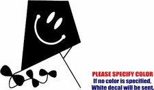 Kite with Happy Face Graphic Die Cut decal sticker Car Truck Boat Window 9"