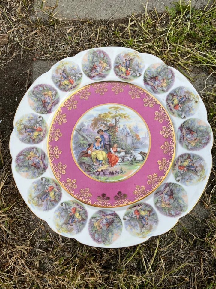 Prato de porta-bolo com pés da Baviera, porcelana - Imagem 2 de 4