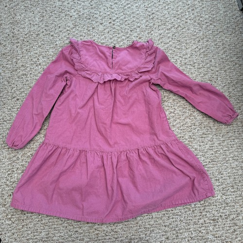 Cat & Jack Ruffle long sleeve Dress Corduroy Tiered Prairie Cottagecore L - Picture 4 of 6