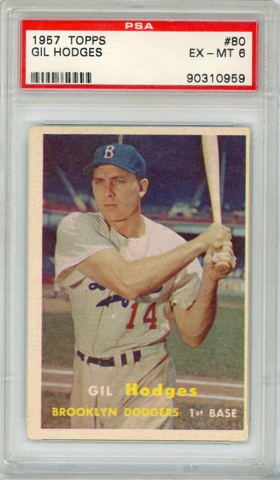 1957 Topps Gil Hodges #80 PSA 6 P1418