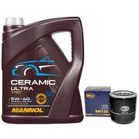 MotoröL Set 5W-40 Mannol 5 Liter + ÖLfilter FüR Hyundai Ix35 Kia Mitsubishi