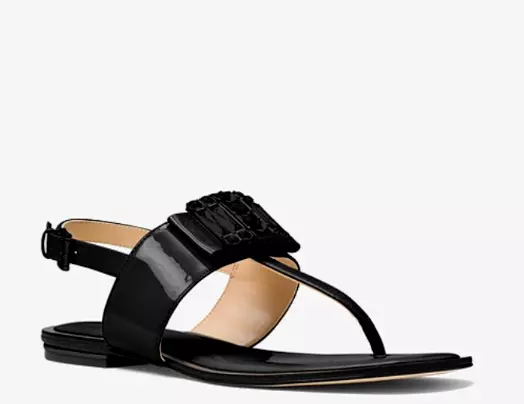 Michael Kors Michelle Thong Patent Leather Women s Black Sandals size 7 7.5 8.5