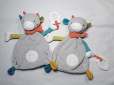 Kuh Ziege 2 Stück Kuscheltuch Schmusetuch Topomini grau orange Ernstings