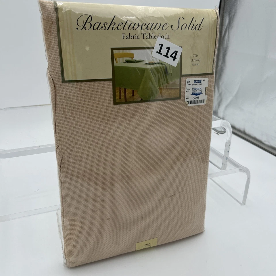 NOS ELRENE HOME FASHIONS 100% POLYESTER MARIGOLD 70" ROUND TABLECLOTH - Image 4 of 4