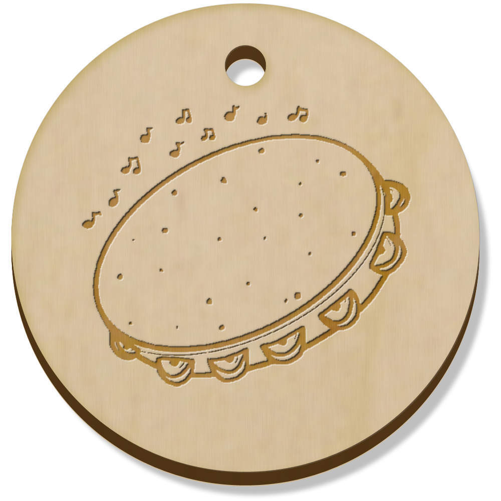 11 x 34mm 'Tambourine' Wooden Pendants / Charms (PN00063917) eBay