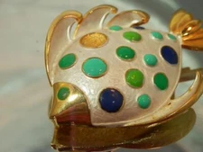 Coool Large Classy XX Pretty Colorful Fish Vintage 60's XX Cute Brooch 557jn2