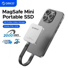 ORICO Mini Magnetic External SSD for iPhone 16 15 Pro/Max ProRes 2000MB 4K PSSD