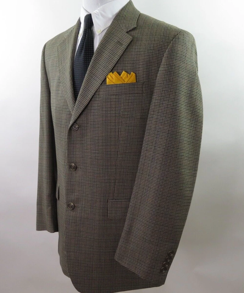 Chaqueta Blazer Ralph Lauren Para Hombres Lana Pura Marrón Pata de Gallo Abrigo Deportivo 40 R Usado en Excelente Condición Foto 3 de 4