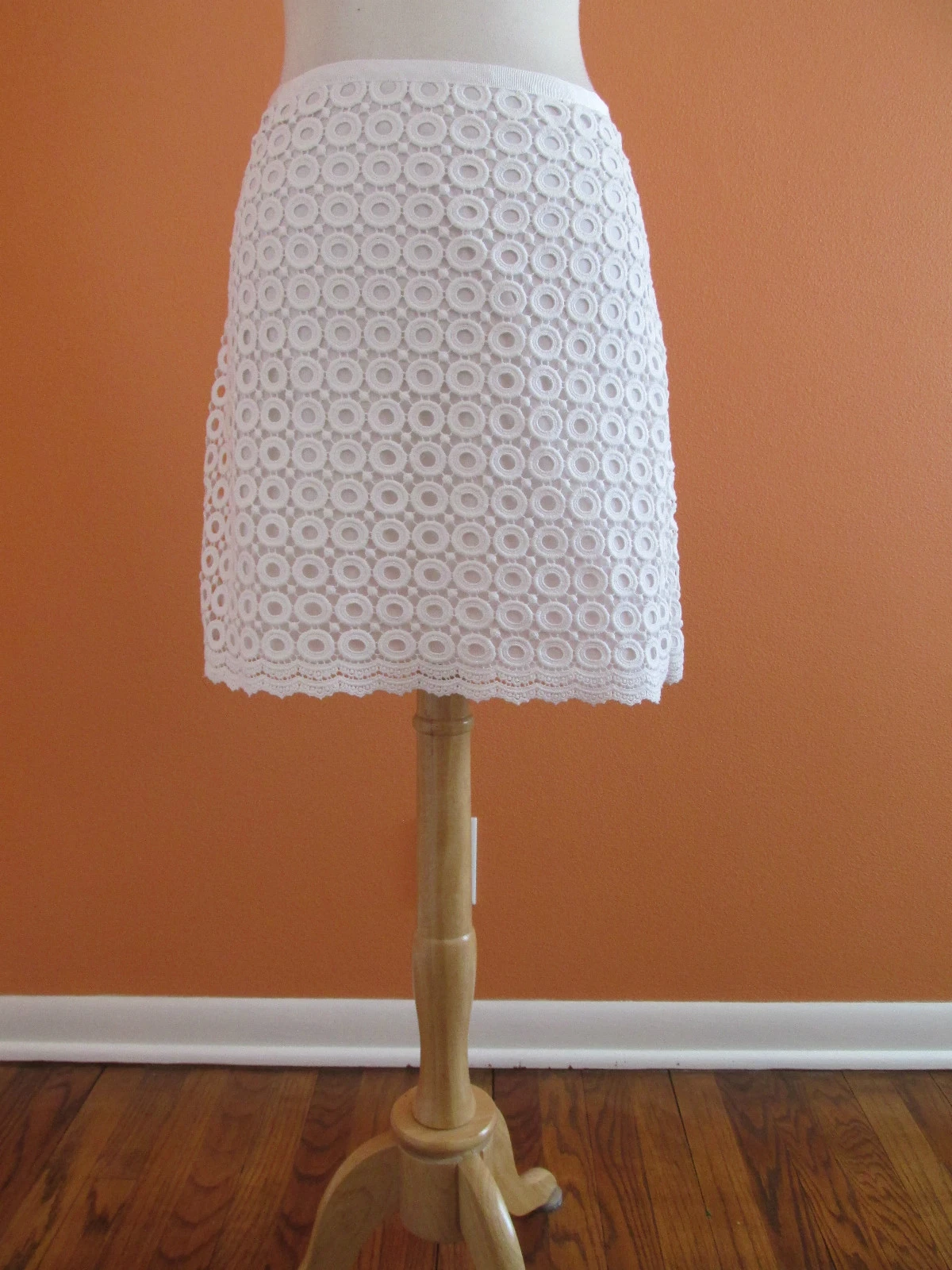 New C Wonder by Chris Burch Womens Size 10 White Eyelet Skirt