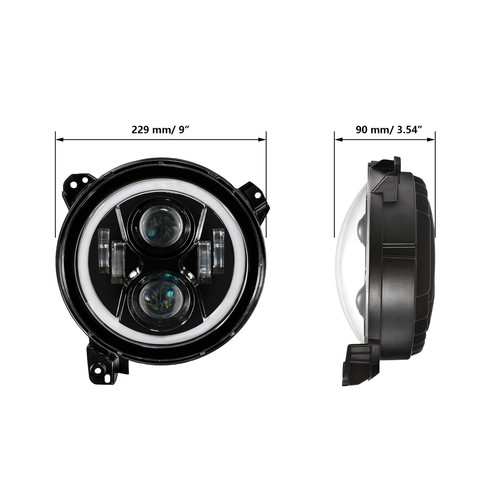 9"inch Led Headlights Amber/White DRL For Jeep Wrangler JL Gladiator JT 2018-22 - Picture 9 of 12