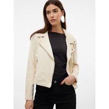 Vero Moda Womens Faux Suede Biker Jacket Outerwear