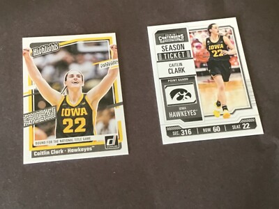 2024 Panini Caitlin Clark Collection - College Contenders #CC1 and H9-plus