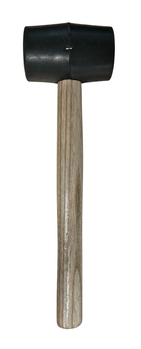 Rubber mallet hammer wooden shaft handle camping paving tool 12oz