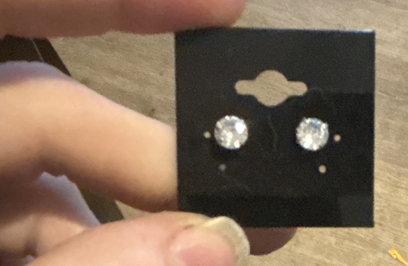 Silver Tone Round Clear CZ Stud Earrings, Prong Set,
