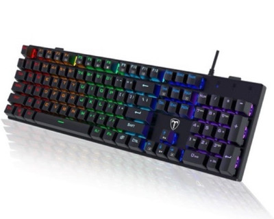 Mechanical Gaming Keyboard RGB Ultra Slim LED Backlit USB Wired With Blue Switch