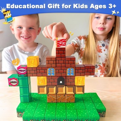 Soyee Magnetic Blocks Building Set Kids 3-12 STEM Sensory Toy Magnet Cubes Game
