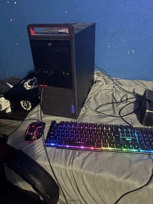 Lenovo ThinkCentre Tower Desktop Computer Black USB with RGB Keyboard and Mouse