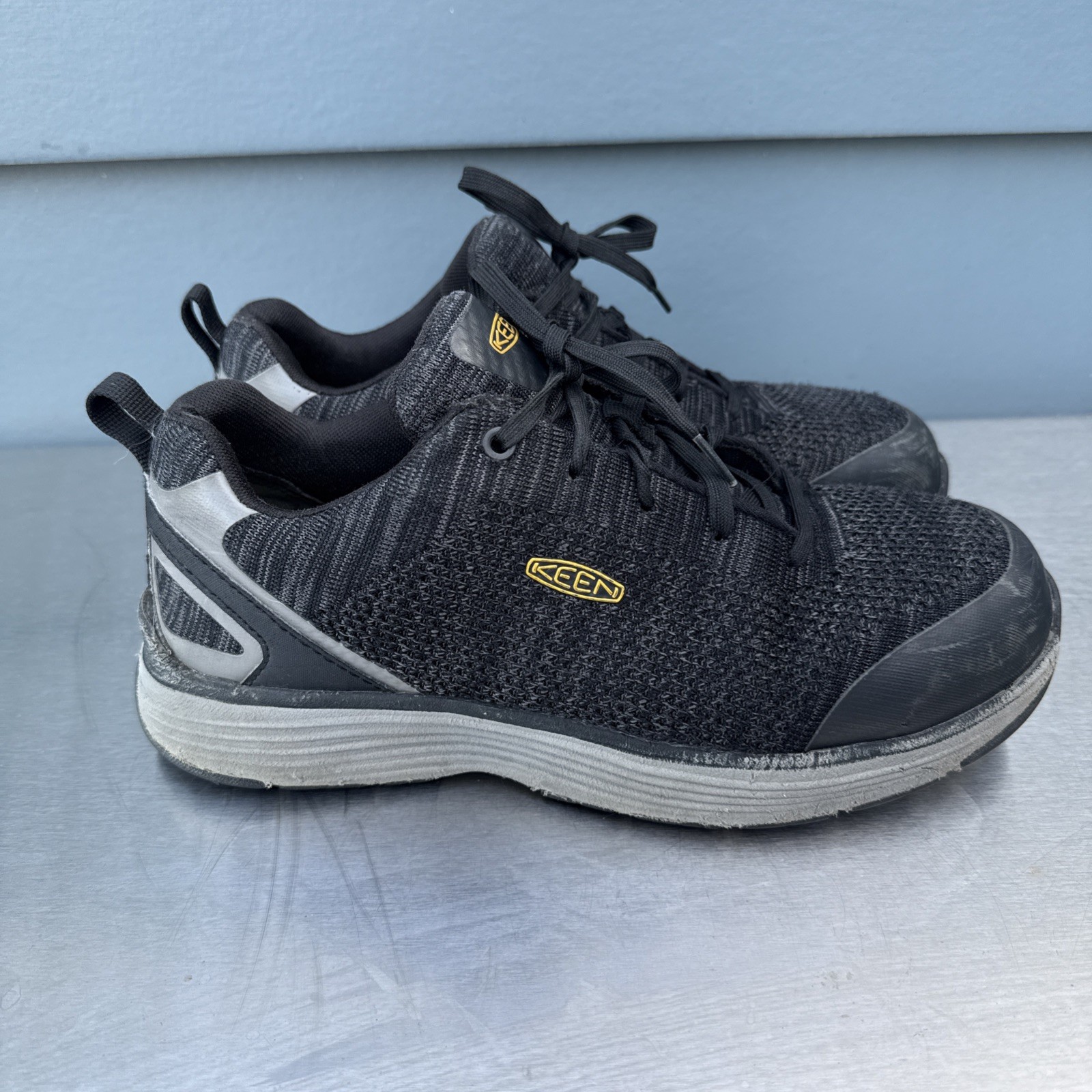 Keen Sparta Alloy-Toe Utility Work Sneakers for Men Size 10 EE in Black