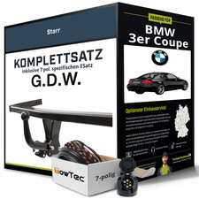 Für BMW 3er Coupe Typ E92 Anhängerkupplung starr +eSatz 7pol 06.2006-jetzt NEU