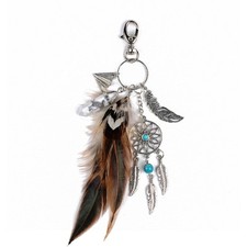 Bag Charms Purse Charms for Handbags Boho Keychain Crystal Feather Evil Eye K...
