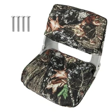 Low Back Padded Boat Seat w/ 4 Bolts Thick Sponge Padding for Outdoor Adventures