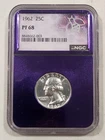 1962 Washington Quarter NGC PF68 Purple Core Proof