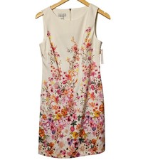 Brannan Floral Sleeveless Sheath Dress White Pink Orange Size 6 New NWT