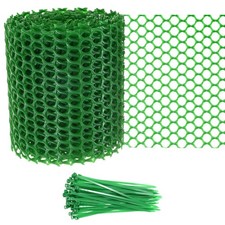 1-Pack 3.9 in x 9.8 ft Plastic Chickens Wire Fencing with 50 Ties [Green] 11.24 per metre