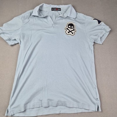 Hydrogen Brand Light Blue Ribbed Skull & Bones Star Large