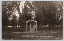 City Park Sunny Side Entrance Belmond Iowa IA RPPC Real Photo 1907 Postcard