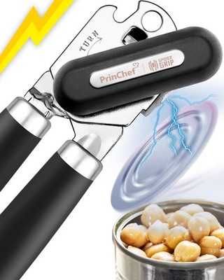[Upgraded] PrinChef Can Opener Manual with Magnet, Reinforced large, Black 