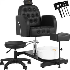Pedicure Chair No Plumbing 360° Swivel Nail Salon Equipment for Beauty Spa