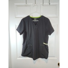 Black ScrubStar sz M Ethical Fabric Short Sleeved Scrub Top Shirt