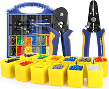 Ferrule Crimping Tool Kit AWG 23-7 Wire Ferrules Crimper with 2500Pcs Wire End T