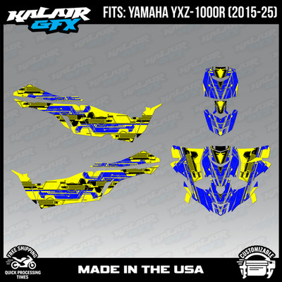 Graphics Kit for Yamaha UTV Side x Side YXZ1000R 2015-2025 Future-YELLOW