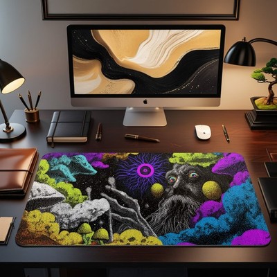 Cosmic Eldritch Horror MTG Playmat Psychedelic Mushroom God Art