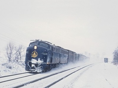 B&O 1435 E8Am w the westbound Metropolitan at Germantown MD 1969 8,5 x 11 Foto