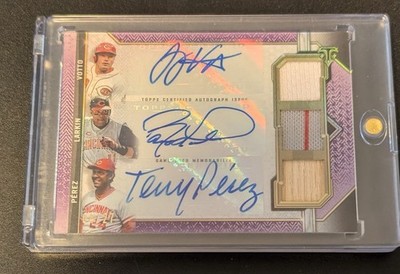 2021 Triple Threads Triple Patch Auto Joey Votto Barry Larkin Tony Perez /27 ARC