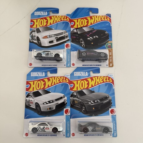 Hot Wheels Nissan Skyline GT-R BNR33 R32 White Black Grey Godzilla International